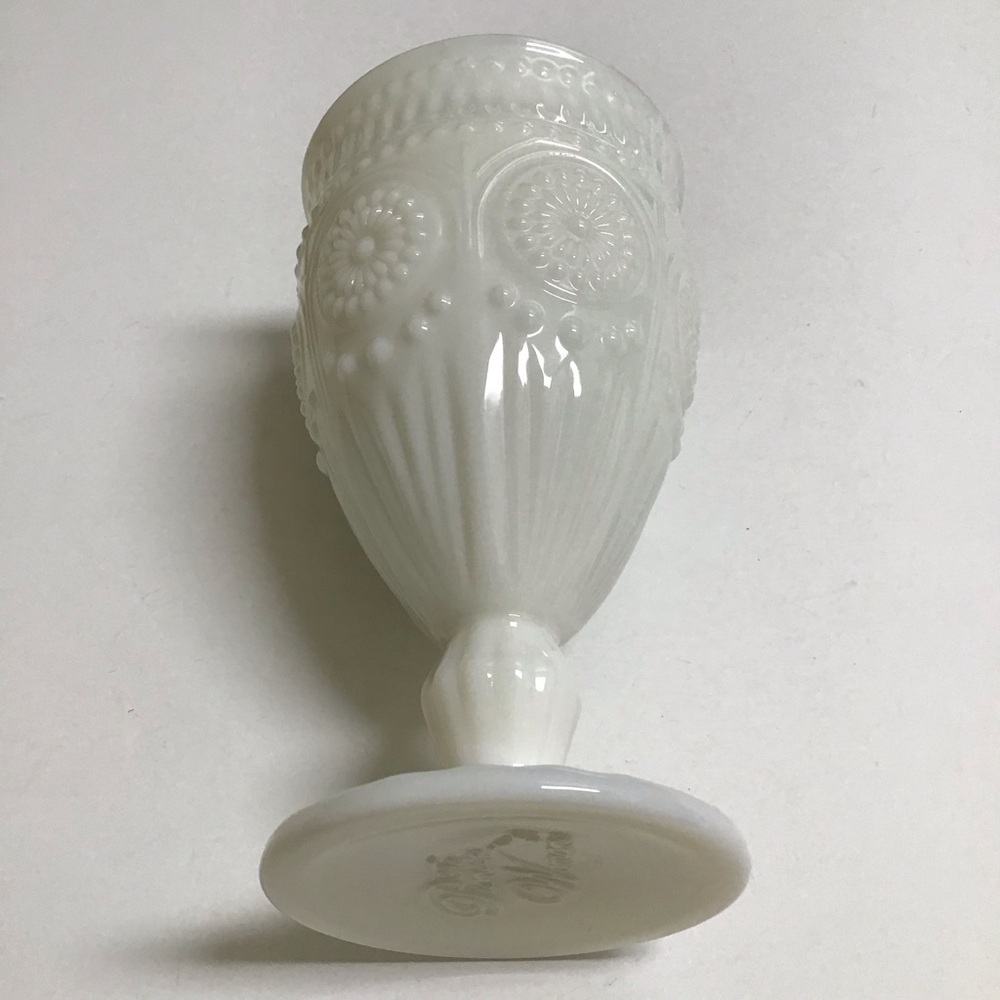 The Pioneer Woman Adeline Snow Milk Glass Goblet Tumbler Chalice White Gibson - Picture 13 of 16